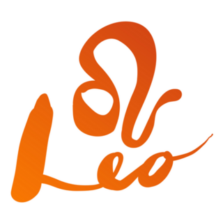 Handmade Brush Lettering Leo Zodiac In Orange Sticker