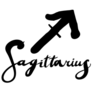 Handmade Brush Lettering Sagittarius Sticker