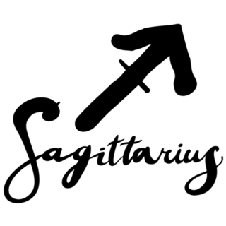 Handmade Brush Lettering Sagittarius Sticker