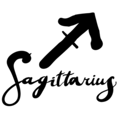 Handmade Brush Lettering Sagittarius Sticker
