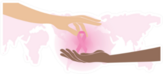 Hands For Helping, World Breast Cancer Awareness Ribbon Sticker