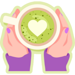 Hands Holding A Cup Of Matcha Sticker