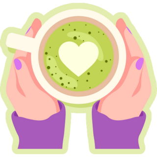 Hands Holding A Cup Of Matcha Sticker