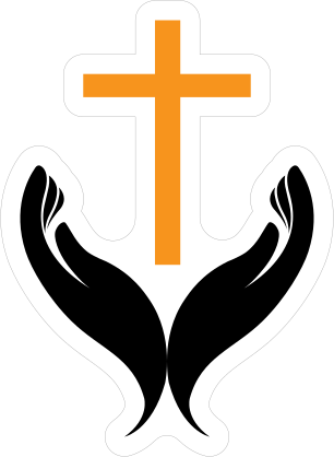 Hands Holding Cross Sticker