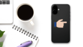 Hands Pointing with Thumb Up Emoji Sticker on a Phone (New) example