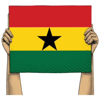 Hands Raise Ghana Flag Sticker