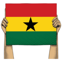 Hands Raise Ghana Flag Sticker