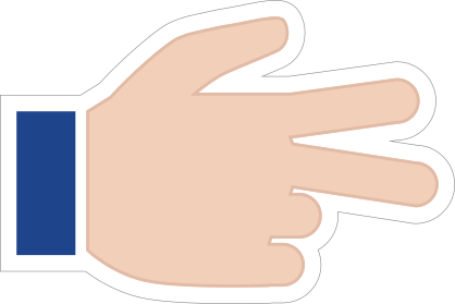 Hands Scissors with Thumb Up RH Emoji Sticker