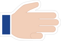 Hands Three Fingers LH Emoji Sticker