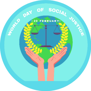 Hands With Laurel Justice Scale World Day Of Social Justice Sticker