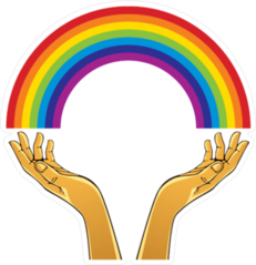 Hands With Rainbow Sticker