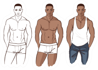 Handsome African American Male Model Sticker