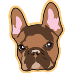 Handsome Brown French Bulldog Sticker