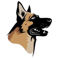 Handsome German Shepherd Sticker