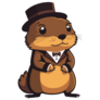 Handsome Groundhog Day In Suit Sticker