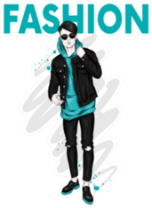 Handsome Guy In Stylish Clothes Fashion Sticker