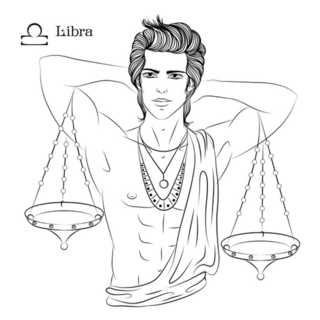 Handsome Libra Man Illustration Sticker