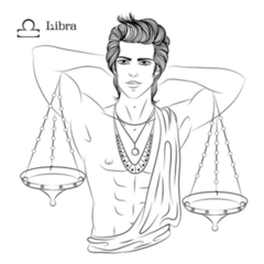Handsome Libra Man Illustration Sticker