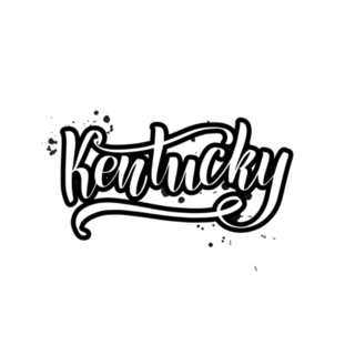 Handwritten Brush Lettering Kentucky Sticker
