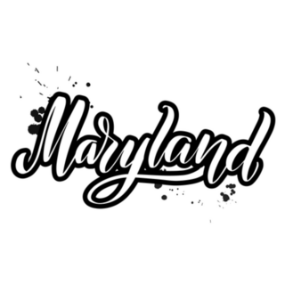 Handwritten Brush Lettering Maryland Sticker