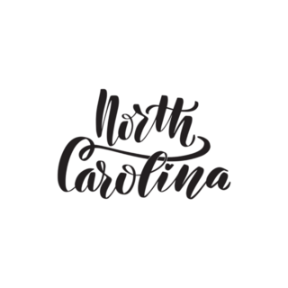 Handwritten Brush Lettering North Carolina Sticker