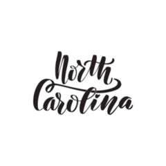 Handwritten Brush Lettering North Carolina Sticker