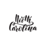 Handwritten Brush Lettering North Carolina Sticker