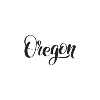 Handwritten Brush Lettering Oregon Sticker