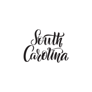 Handwritten Brush Lettering South Carolina Calligraphy Sticker