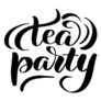 Handwritten Brush Lettering Tea Party UK Sticker