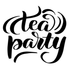 Handwritten Brush Lettering Tea Party UK Sticker