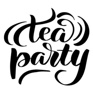 Handwritten Brush Lettering Tea Party UK Sticker