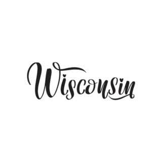 Handwritten Brush Lettering Wisconsin Sticker