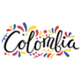 Handwritten Calligraphy Lettering Colombia Sticker