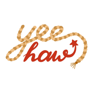 Handwritten Cowboy Yeehaw! Sticker