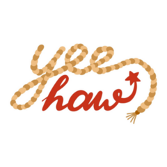 Handwritten Cowboy Yeehaw! Sticker