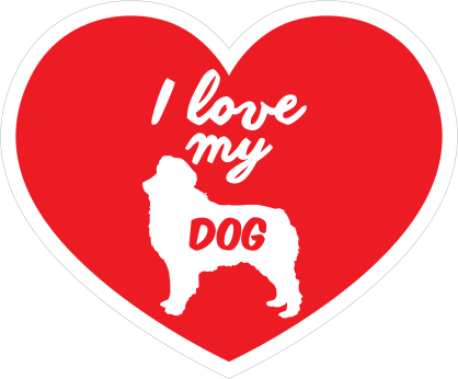 Handwritten I Love My Australian Shepherd Heart Sticker