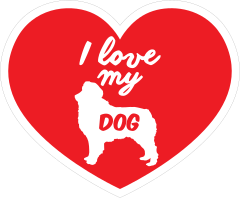 Handwritten I Love My Australian Shepherd Heart Sticker