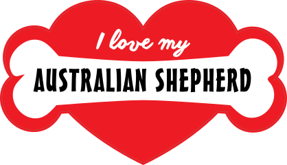 Handwritten I Love My Australian Shepherd With Bone And Heart S