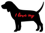Handwritten I Love My Beagle Silhouette  Sticker