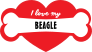 Handwritten I Love My Beagle With Bone And Heart Sticker