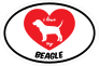 Handwritten I Love My Beagle With Heart Oval Sticker