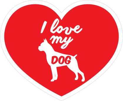 Handwritten I Love My Boxer Heart Sticker