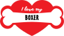 Handwritten I Love My Boxer With Bone And Heart Sticker