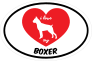 Handwritten I Love My Boxer With Heart Oval Sticker