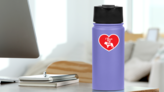 Handwritten I Love My Bulldog Heart Sticker on a Water Bottle (New) example
