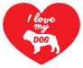 Handwritten I Love My Bulldog Heart Sticker