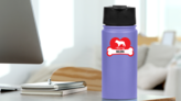 Handwritten I Love My Bulldog With Dog Bone And Heart Sticker on a Water Bottle (New) example