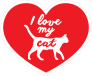 Handwritten I Love My Cat Heart Sticker