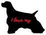 Handwritten I Love My Cocker Spaniel Silhouette  Sticker